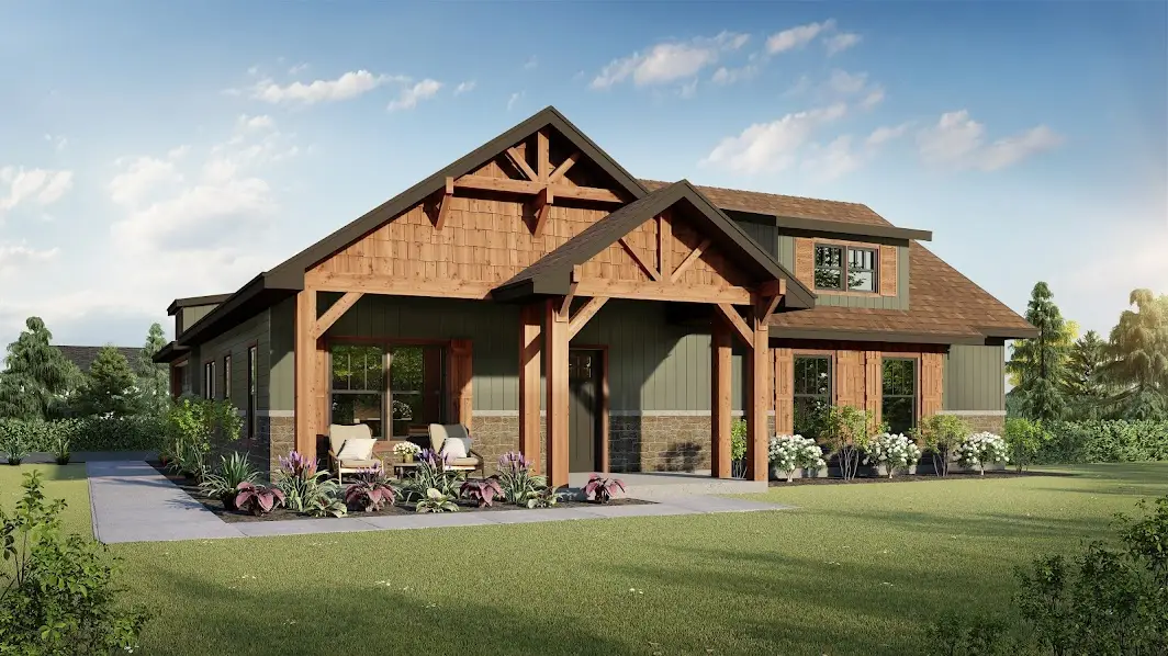 The 1907 Mountain Chalet floor plan offered by Harvell Homes in in Powell Wyoming