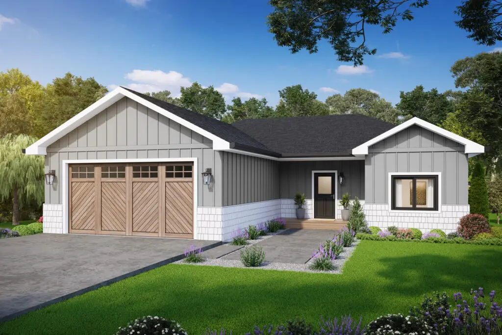 Rendering of The Alpine Elevation 1 Floor Plan Offered by Harvell Homes in Powell, Wyoming
