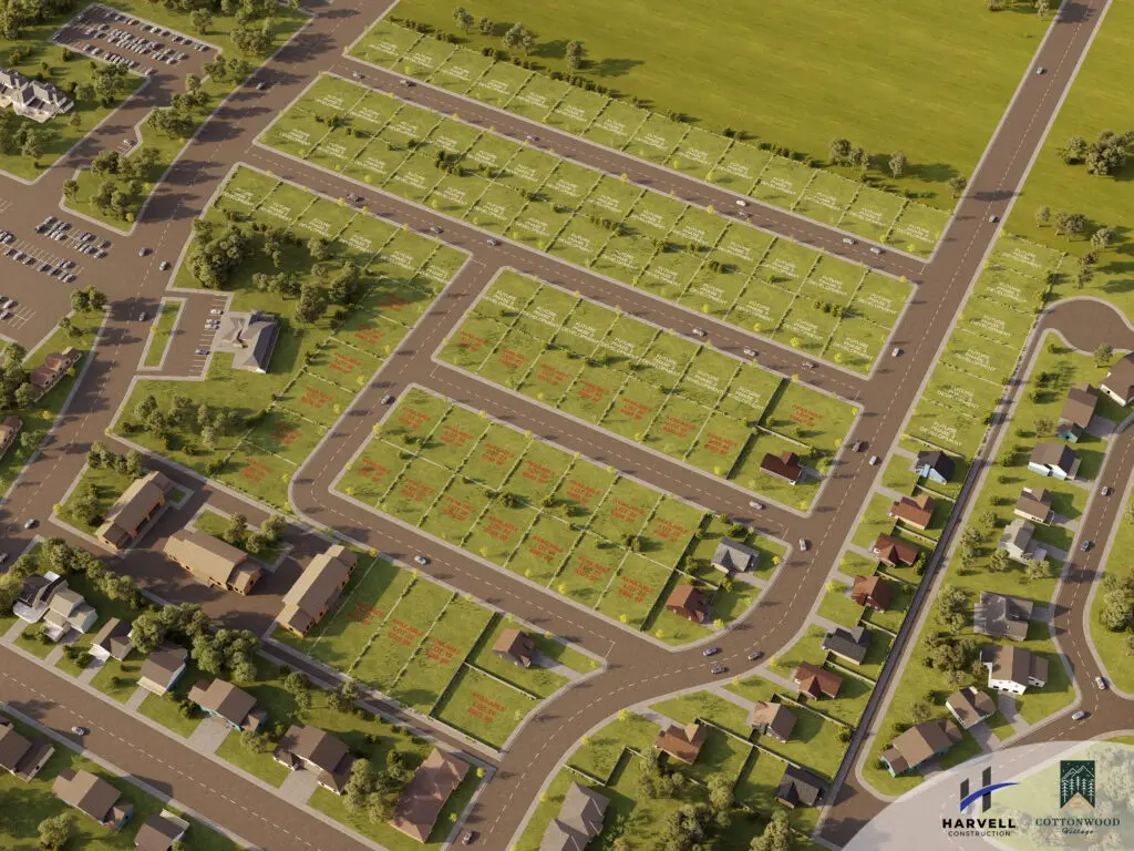Rendering of Cottonwood Subdivision parcels