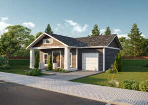 Rendering of the Boulder floor plan by Harvell Homes in the Cottonwood Village