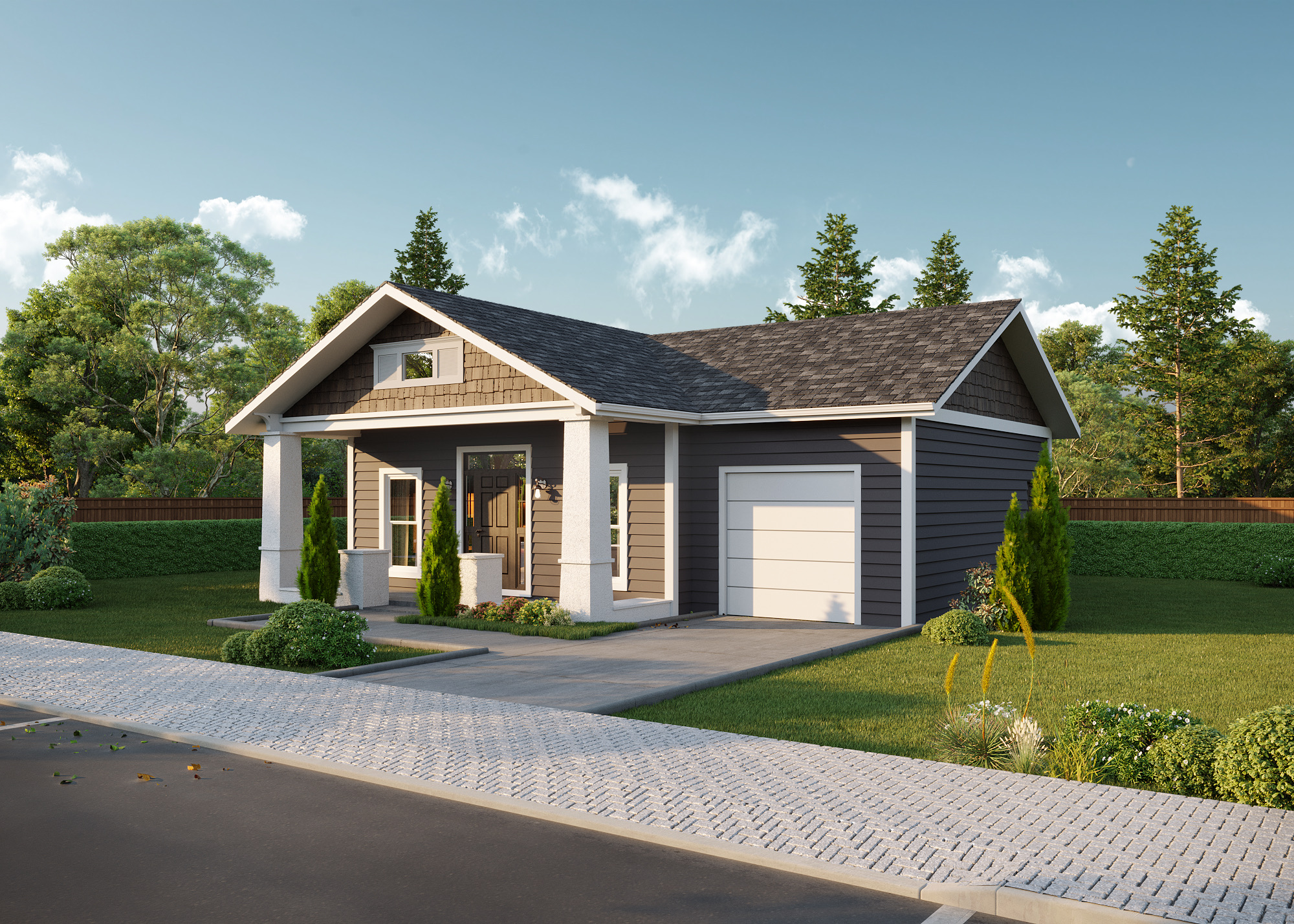 Rendering of the Boulder floor plan by Harvell Homes in the Cottonwood Village