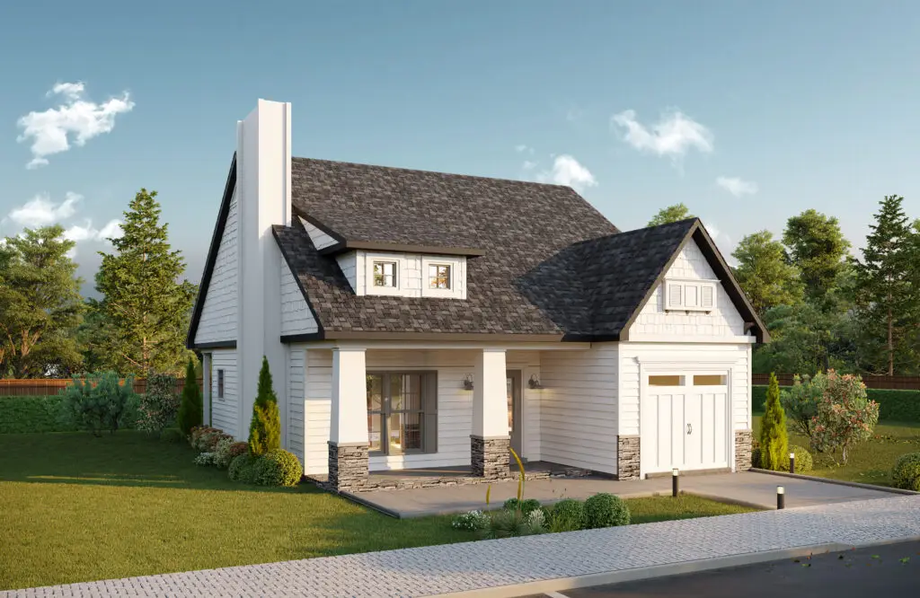 Rendering of the Pahaska floor plan by Harvell Homes in the Cottonwood Village
