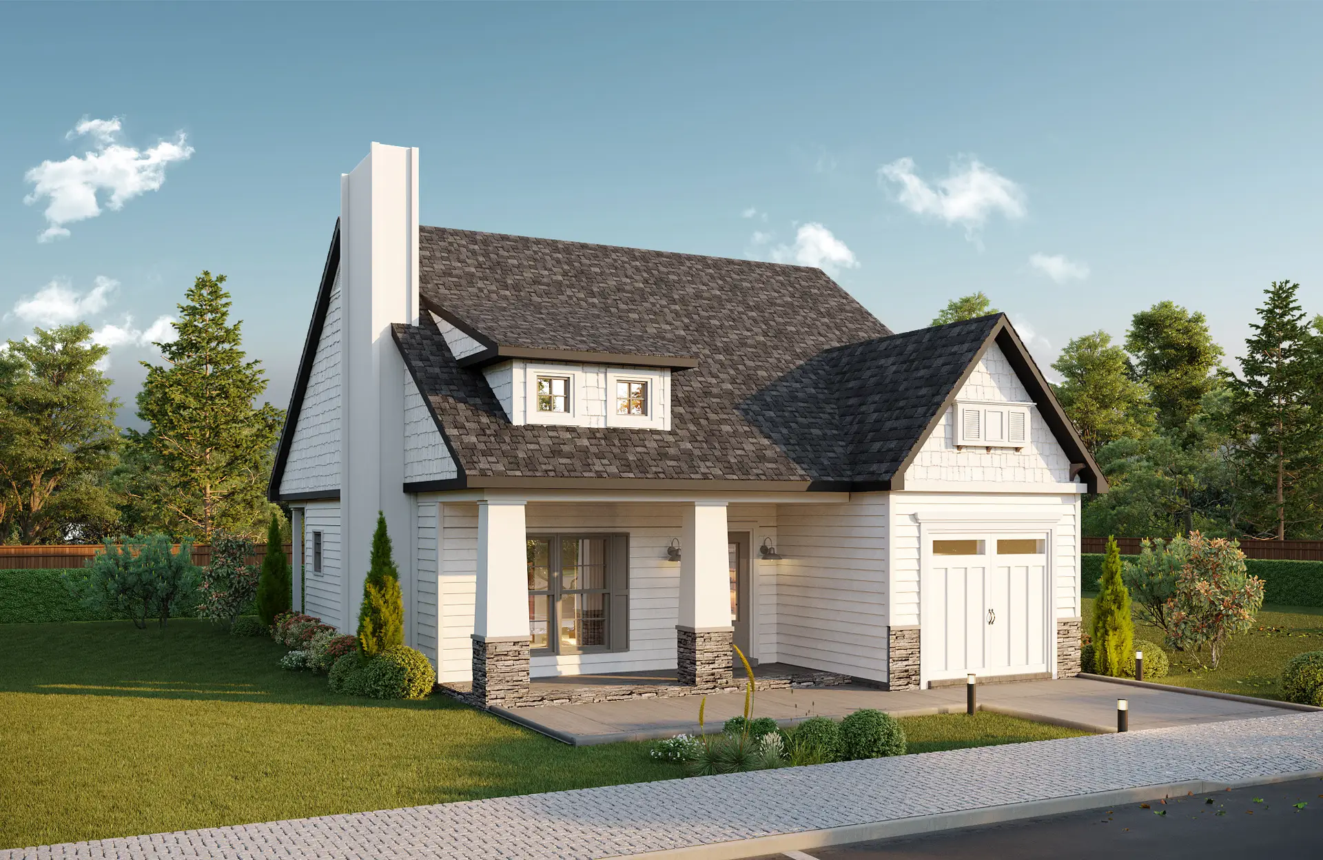 Rendering of the Pahaska floor plan by Harvell Homes in the Cottonwood Village